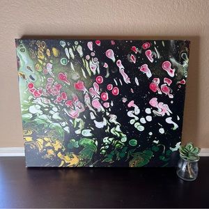 Vintage Original Pour Acrylic Painting, Abstract Art, Impressionism, Wall Decor